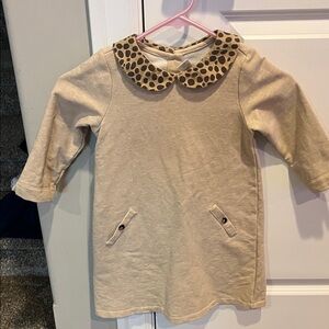 Janie and Jack dress with leopard Peter Pan collar. Size 6